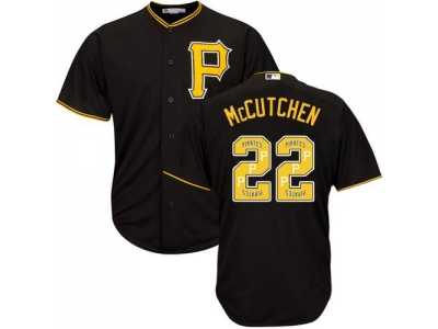 Pittsburgh Pirates #22 Andrew McCutchen Black Team Logo Fashion Stitched MLB Jersey