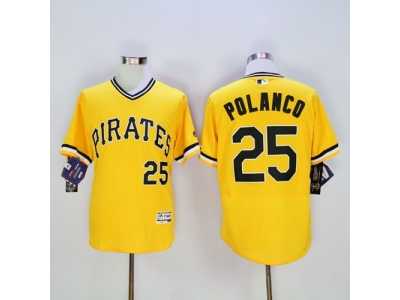 Pittsburgh Pirates #25 Gregory Polanco Gold Flexbase Authentic Collection Stitched MLB Jersey