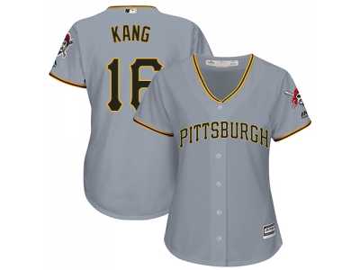 Women\'s Pittsburgh Pirates #16 Jung-ho Kang Grey Road Stitched MLB Jersey