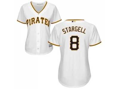 Women's Pittsburgh Pirates #8 Willie Stargell White Home Stitched MLB Jersey