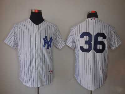 MLB New York Yankees #36 Nick Johnson White Jerseys(Black Stripe)