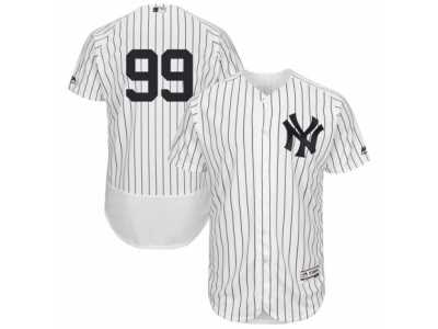 Men New York Yankees #99 Aaron Judge White Authentic Collection Flex Base Jersey