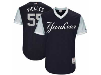 Men\'s 2017 Little League World Series Yankees #55 Sonny Gray Pickles Navy Jersey