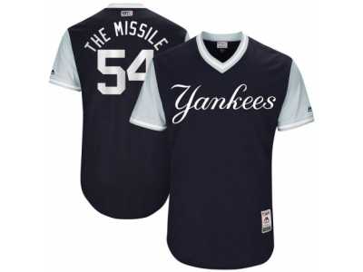 Men's 2017 Little League World Series Yankees Aroldis Chapman The Missile Navy Jersey
