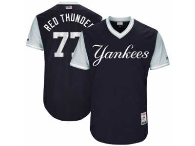 Men's 2017 Little League World Series Yankees Clint Frazier Red Thunder Navy Jersey