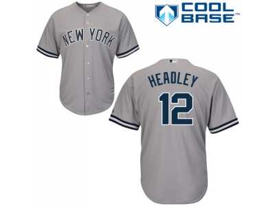 Men's Majestic New York Yankees #12 Chase Headley Replica Grey Road MLB Jersey