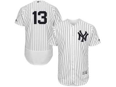 Men's Majestic New York Yankees #13 Alex Rodriguez White Navy Flexbase Authentic Collection MLB Jersey