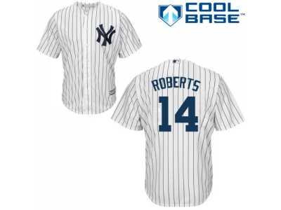 Men's Majestic New York Yankees #14 Brian Roberts Replica White Home MLB Jersey