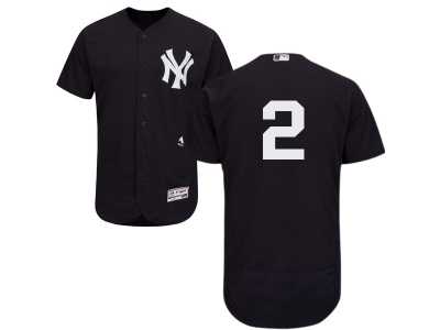 Men's Majestic New York Yankees #2 Derek Jeter Navy Flexbase Authentic Collection MLB Jersey