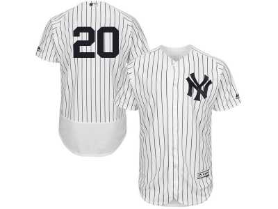 Men's Majestic New York Yankees #20 Jorge Posada White Navy Flexbase Authentic Collection MLB Jersey