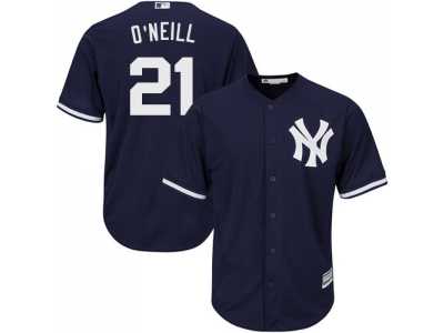 Men\'s Majestic New York Yankees #21 Paul O\'Neill Authentic Navy Blue Alternate MLB Jersey