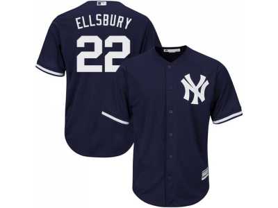 Men's Majestic New York Yankees #22 Jacoby Ellsbury Replica Navy Blue Alternate MLB Jersey