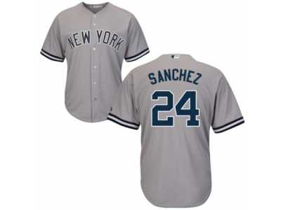 Men's Majestic New York Yankees #24 Gary Sanchez Replica Grey Road MLB Jersey