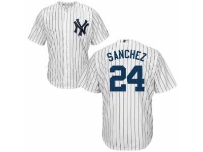 Men's Majestic New York Yankees #24 Gary Sanchez Replica White Home MLB Jersey