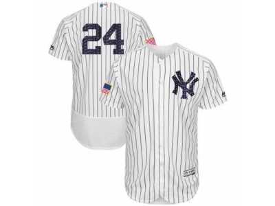 Men's Majestic New York Yankees #24 Gary Sanchez White Stars & Stripes Authentic Collection Flex Base MLB Jersey