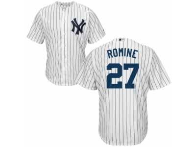 Men's Majestic New York Yankees #27 Austin Romine Replica White Home MLB Jersey