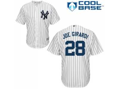 Men\'s Majestic New York Yankees #28 Joe Girardi Authentic White Home MLB Jersey