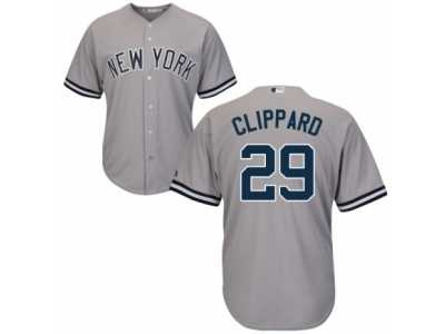 Men's Majestic New York Yankees #29 Tyler Clippard Replica Grey Road MLB Jersey
