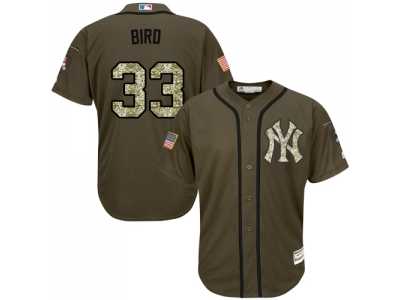 Men's Majestic New York Yankees #33 Greg Bird Replica Green Salute to Service MLB Jersey