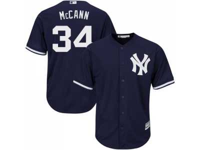 Men's Majestic New York Yankees #34 Brian McCann Replica Navy Blue Alternate MLB Jersey