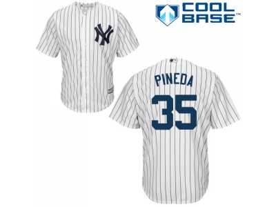 Men's Majestic New York Yankees #35 Michael Pineda Authentic White Home MLB Jersey