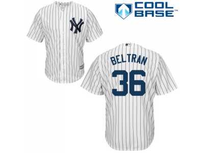 Men's Majestic New York Yankees #36 Carlos Beltran Replica White Home MLB Jersey