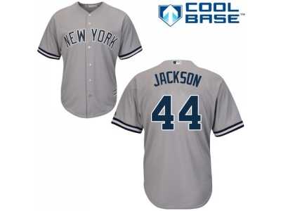 Men's Majestic New York Yankees #44 Reggie Jackson Replica Grey Road MLB Jersey