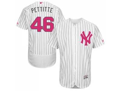 Men's Majestic New York Yankees #46 Andy Pettitte Authentic White 2016 Mother's Day Fashion Flex Base MLB Jersey