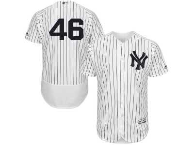 Men's Majestic New York Yankees #46 Andy Pettitte White Navy Flexbase Authentic Collection MLB Jersey