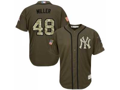 Men's Majestic New York Yankees #48 Andrew Miller Replica Green Salute to Service MLB Jersey