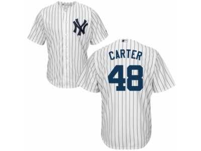 Men's Majestic New York Yankees #48 Chris Carter Replica White Home MLB Jersey