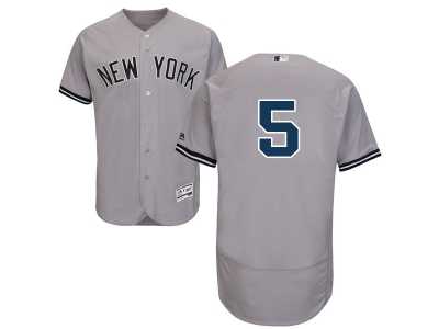Men's Majestic New York Yankees #5 Joe DiMaggio Grey Flexbase Authentic Collection MLB Jersey