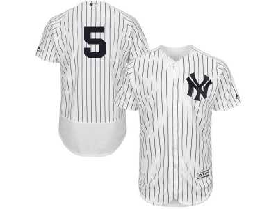 Men's Majestic New York Yankees #5 Joe DiMaggio White Navy Flexbase Authentic Collection MLB Jersey