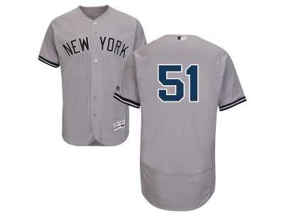 Men's Majestic New York Yankees #51 Bernie Williams Grey Flexbase Authentic Collection MLB Jersey