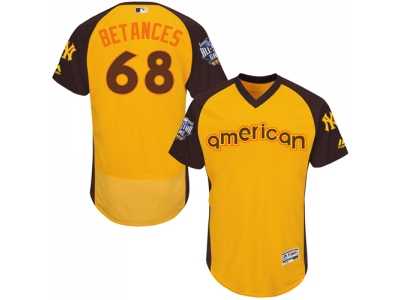 Men's Majestic New York Yankees #68 Dellin Betances Yellow 2016 All-Star American League BP Authentic Collection Flex Base MLB Jersey