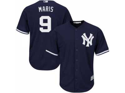 Men's Majestic New York Yankees #9 Roger Maris Replica Navy Blue Alternate MLB Jersey