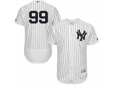 Men's Majestic New York Yankees #99 Aaron Judge White Navy Flexbase Authentic Collection MLB Jersey