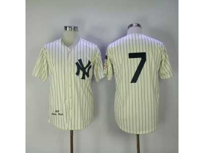 Mitchell And Ness 1951 New York Yankees #7 Mickey Mantle Cream Throwback Stitched MLB Jersey