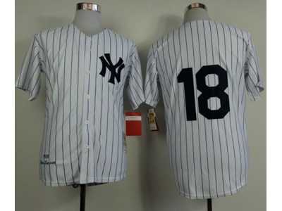 Mitchell and Ness 1956 New York Yankees #18 Don Larsen White Throwback Stitched Baseball