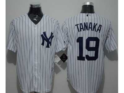 New York Yankees #19 Masahiro Tanaka White Strip New Cool Base Stitched Baseball Jersey
