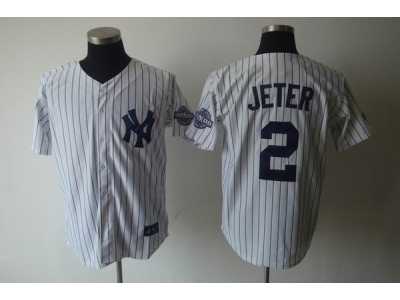 New York Yankees #2 Jeter white with 3000 hits patch with name