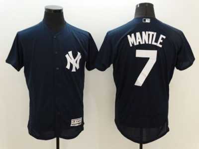 New York Yankees #7 Mickey Mantle Navy Blue Flexbase Authentic Collection Stitched Baseball Jersey