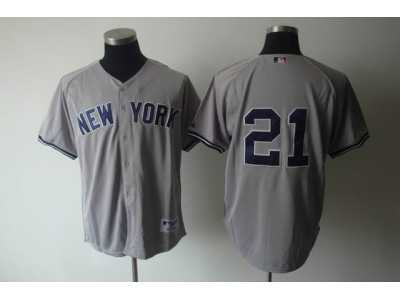 mlb New York Yankees #21 o��neill grey