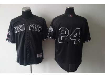mlb New York Yankees #24 Cano Black[ws 09+champions patch]
