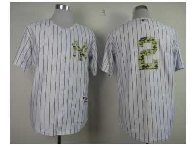 mlb jerseys new york yankees #2 jeter white[number camo][black strip]