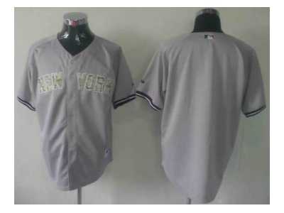 mlb jerseys new york yankees blank grey[number camo]