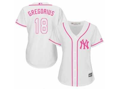 Women's Majestic New York Yankees #18 Didi Gregorius Authentic White Fashion Cool Base MLB Jersey