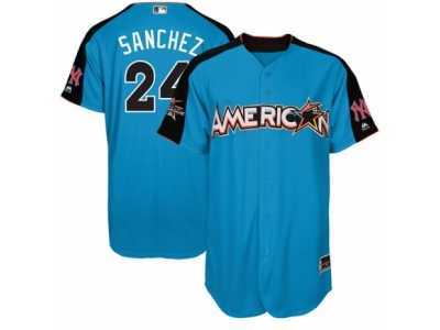 Youth Majestic New York Yankees #24 Gary Sanchez Replica Blue American League 2017 MLB All-Star MLB Jersey