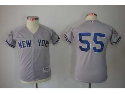 Youth New York Yankees #55 Hideki Matsui Grey jerseys(2009 Logo WS 09 Champions Pat)