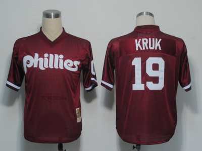 MLB Philadelphia Phillies #19 Kruk m&n Red[1991]